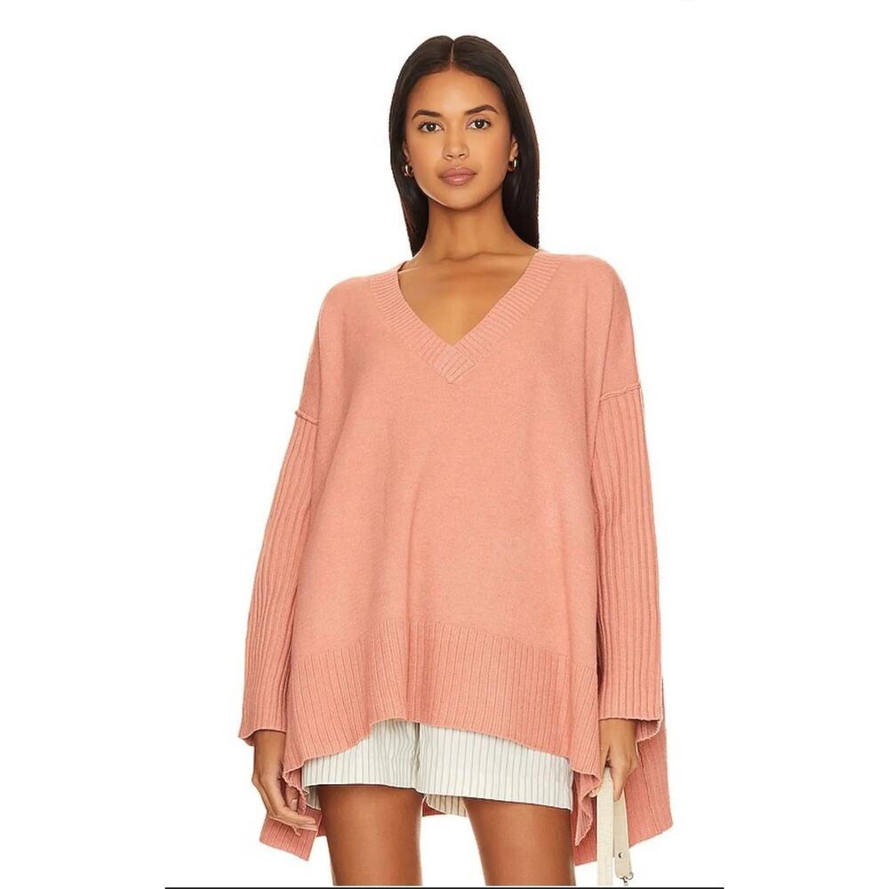 Free People Pink Orion Tunic Sweater NWT